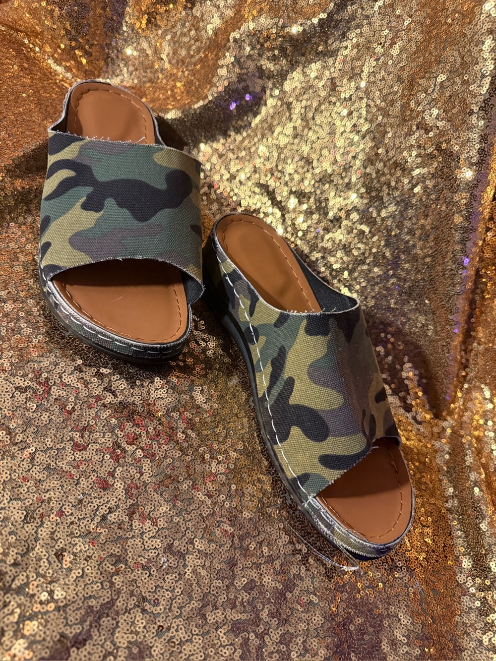 Camo Slide Sandals - Green Camouflage